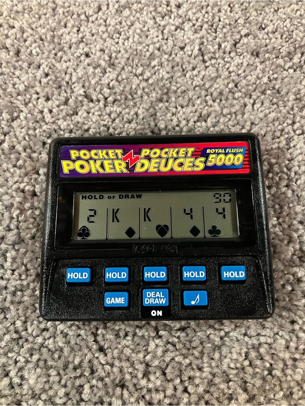 Vintage Radica - Pocket Poker Deuces Royal Flush 5000 Game Tested, Works